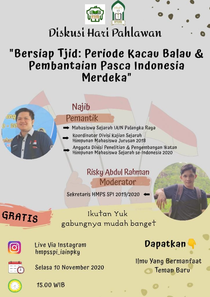 Meriahkan Hari Pahlawan, HMPS SPI Adakan Diskusi Online ke-2